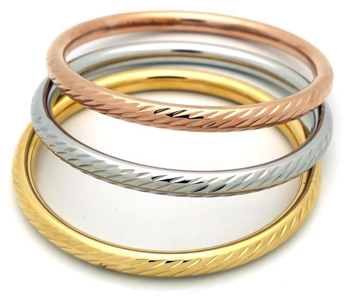 Hollow tri color bangle set BN-113