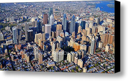 Center City Philly Aerial on stretched canvas