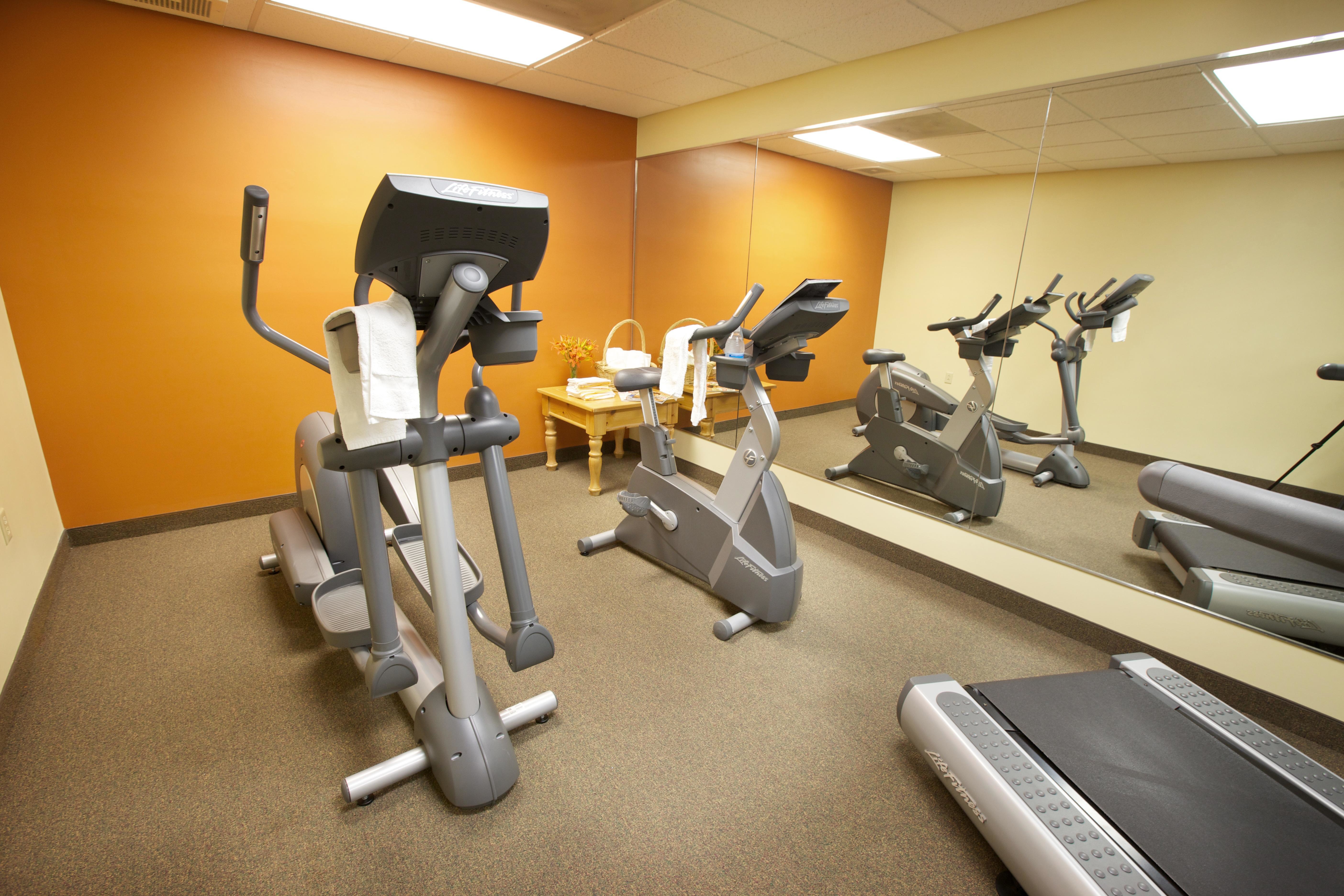 Hotel fitness center available 24 hrs daily