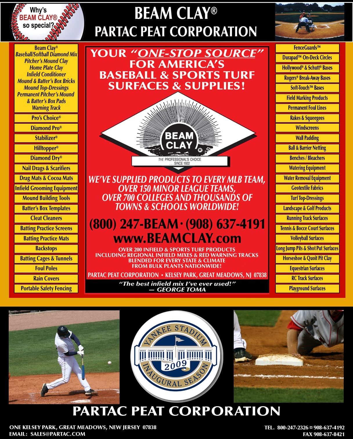 Partac Peat Corporation - Your "One-Stop Source? for America's Baseball & Sports Turf Surfaces & Supplies!