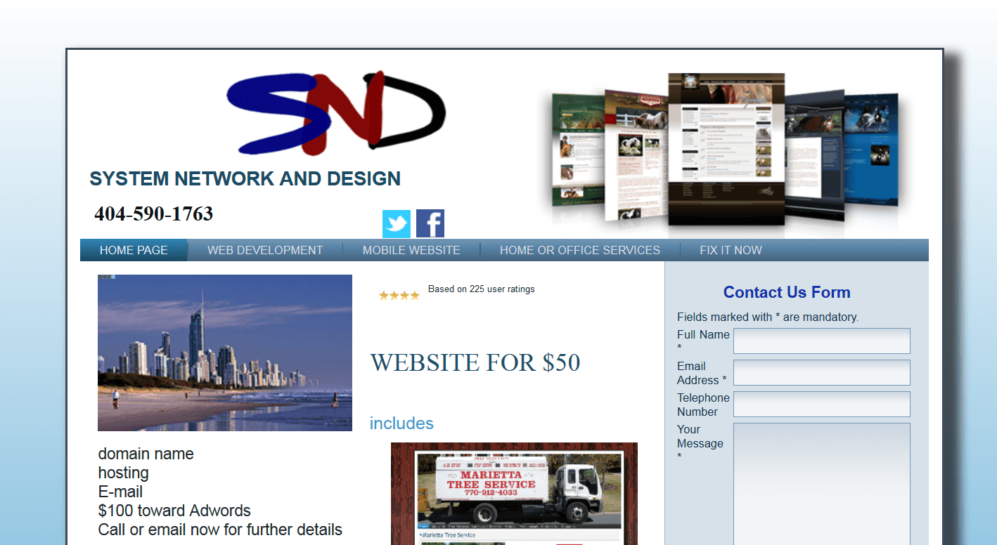 System Network and Design  WEbSite