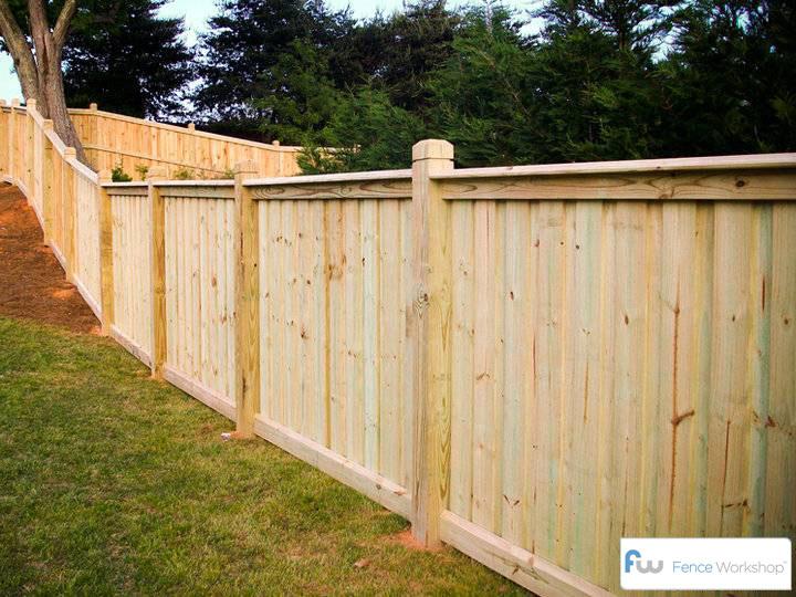 Wood privacy fence