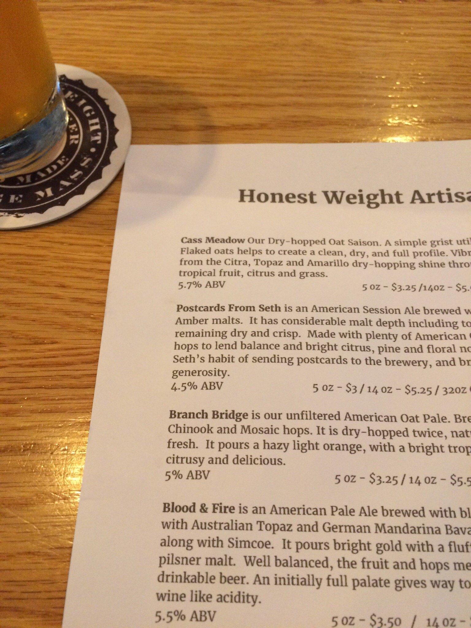 Honest Weight Artisan Beer