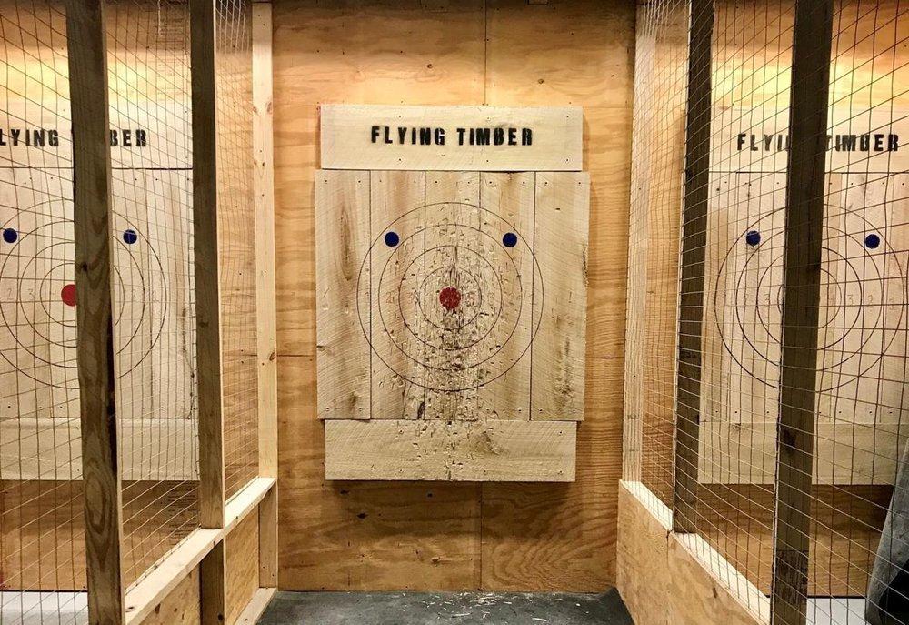 Flying Timber Axe Throwing