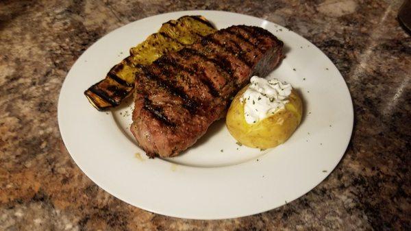 Certified Angus New York strip steak. Excellent!!!