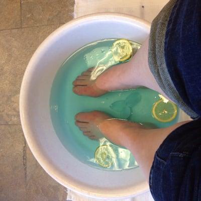 Nice relaxing foot soak before the fun begins