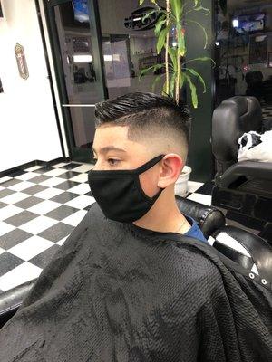 This customer was chilling,been cutting him and his Lil bro for a while.