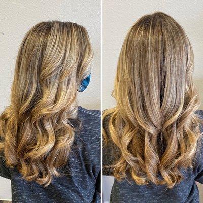 Babylights technique used to achieve this bronde hair