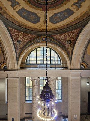 60 Centre Street ceiling and chandelier light