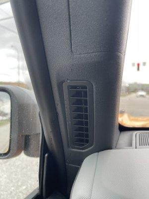 Leak at A pillar/air bag