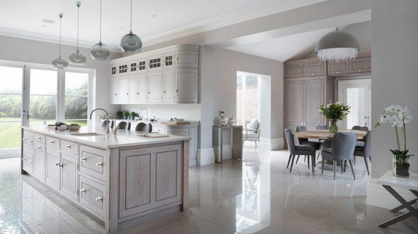 Modern All-White Kitchen with Flooring