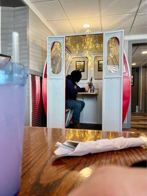 Cute little cable car table/booth