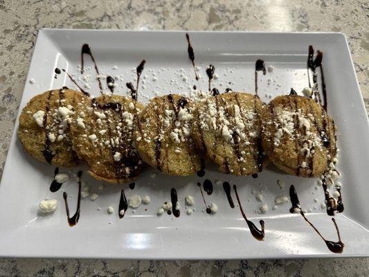 Fried Green Tomatoes with Balsamic Glaze & Goat Cheese