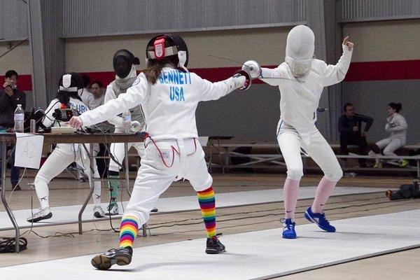 Epee fencers at competition