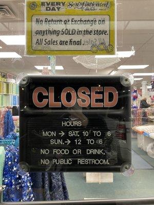 Store hours