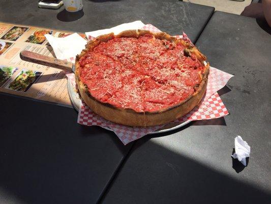 Deep dish pizza