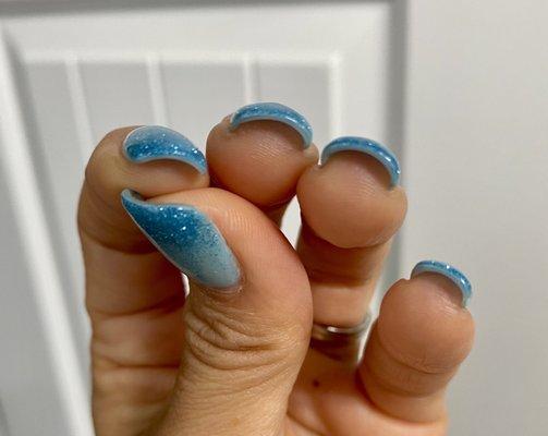 Ombré dip, not bulky! With tips! Beautifully shaped by Ann