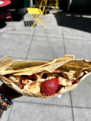 Strawberry Banana and Nutella Crepe