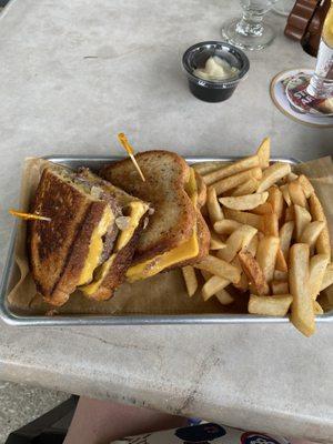 Patty Melt and French Fries