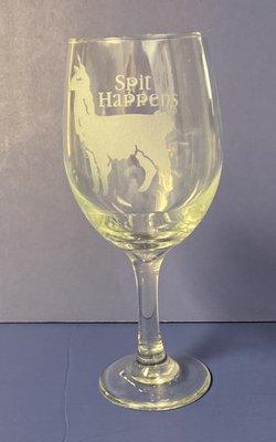 Spit happens wine glass. 10 each plus shipping.