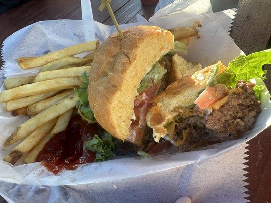 Almost forgot my photo before I dove right in! Awful awful burger. Comes with fries. $15