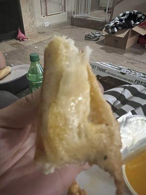 Undercooked breadsticks! The whole box was raw, how could this be missed?