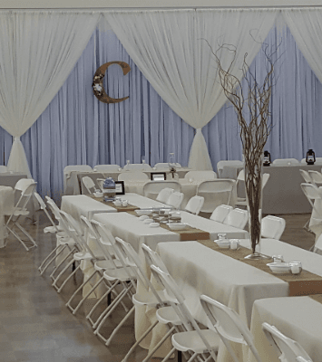 Wedding Reception with Custom Backdrop