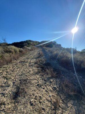 Route to the power pole is slippery gravel - not recommended.