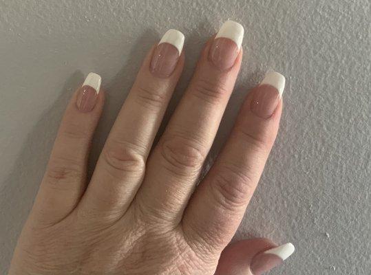 Perfect, elegant, french manicure from Lynn today.