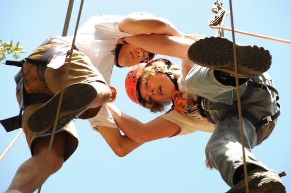 The Climbing Wall is run every day during summer camp and our high ropes course during Counselor Training & Int'l Odyssey