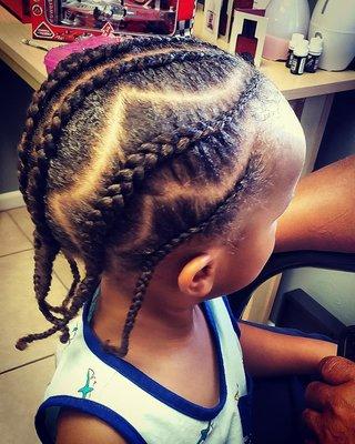 Boy braids/cornrows