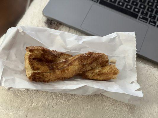 Cinnamon twist (half eaten : ) I meant to take pic prior to eating...opps)