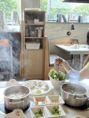 Hotpot for two - everyone gets an individual pot