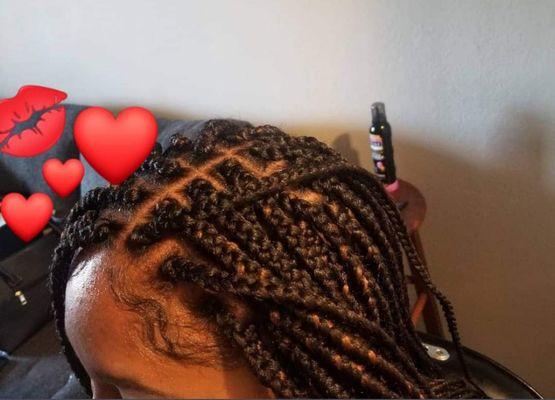 Medium size box braids