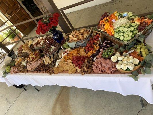 This was the beautiful charcuterie table that was our hor d'oeuveres.