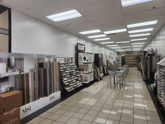 Floors Center Physical Outlet Interior with Tile Racks