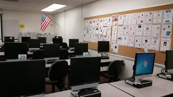 ABC Adult School at the Cabrillo lane site. This is the computer lab.