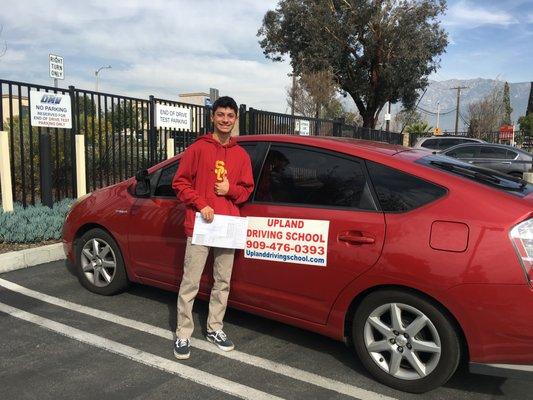 Congratulations to Franky for passing his DMV Behind the wheel driving test ! Thank you for choosing upland driving school. Great Job!