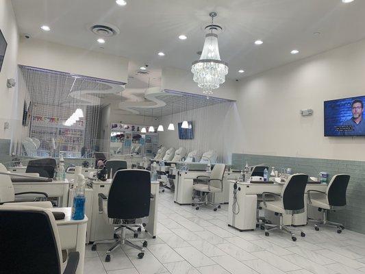 Inside the nail salon! Looks very clean!