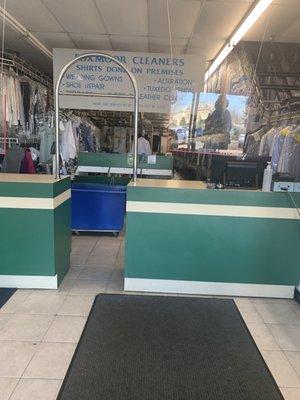 Inside the dry cleaner!