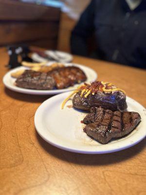 loaded baked potato and sirloin