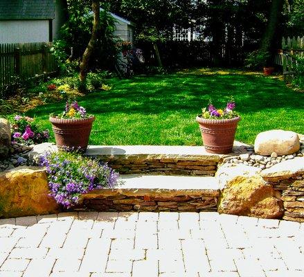 Paver Patio and Stone Steps