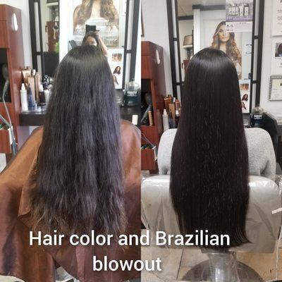 Hair color and Brazilian blowout