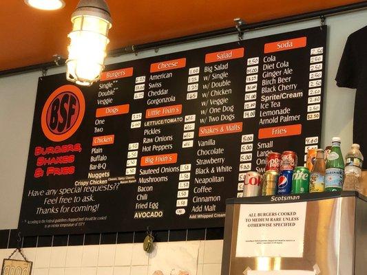 Updated menu prices