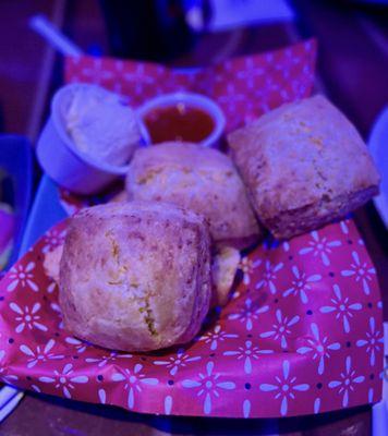 Biscuits with butter and pepper jelly