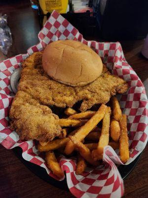 Pork tenderloin. Great breading, well seasoned, hand pounded out... Very easily a  top BPT in Iowa.