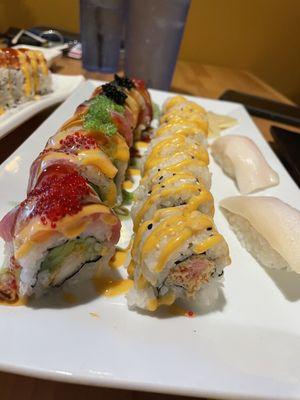 Left--fantasia roll Right--yum yum roll