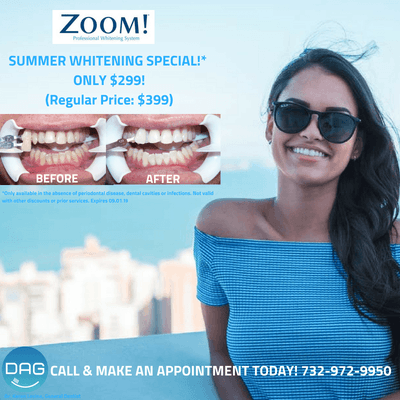 GET IN ON THE ACTION! We are having a special ZOOM Teeth Whitening discount offer that is hard to pass up!