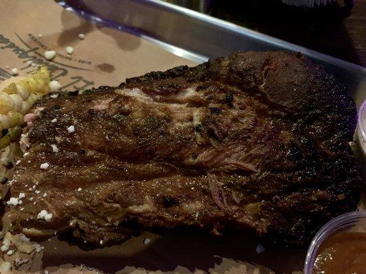 Close up of half rack of baby back ribs