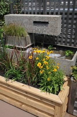 Custom made Concrete Water Feature & Planter by Rooftopia - Lincoln Square